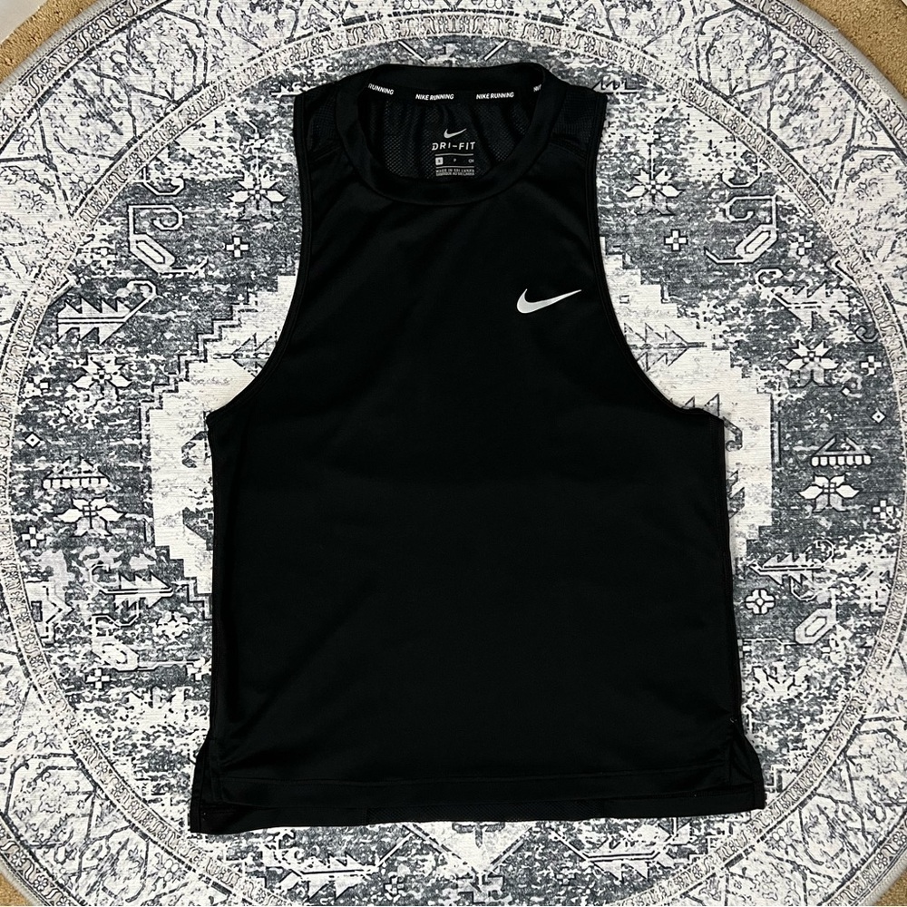 Nike Dri-Fit Black Running Top Racer Back Activewear - Size S